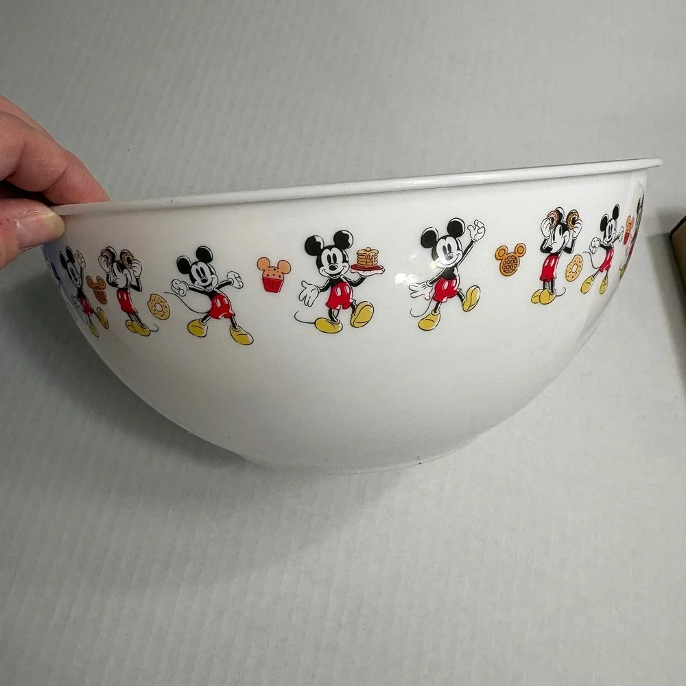 Disney Mickey Mouse Kids 7pc Baking Set Apron Bowl Spatulas Cookie Cutters Sz6/7